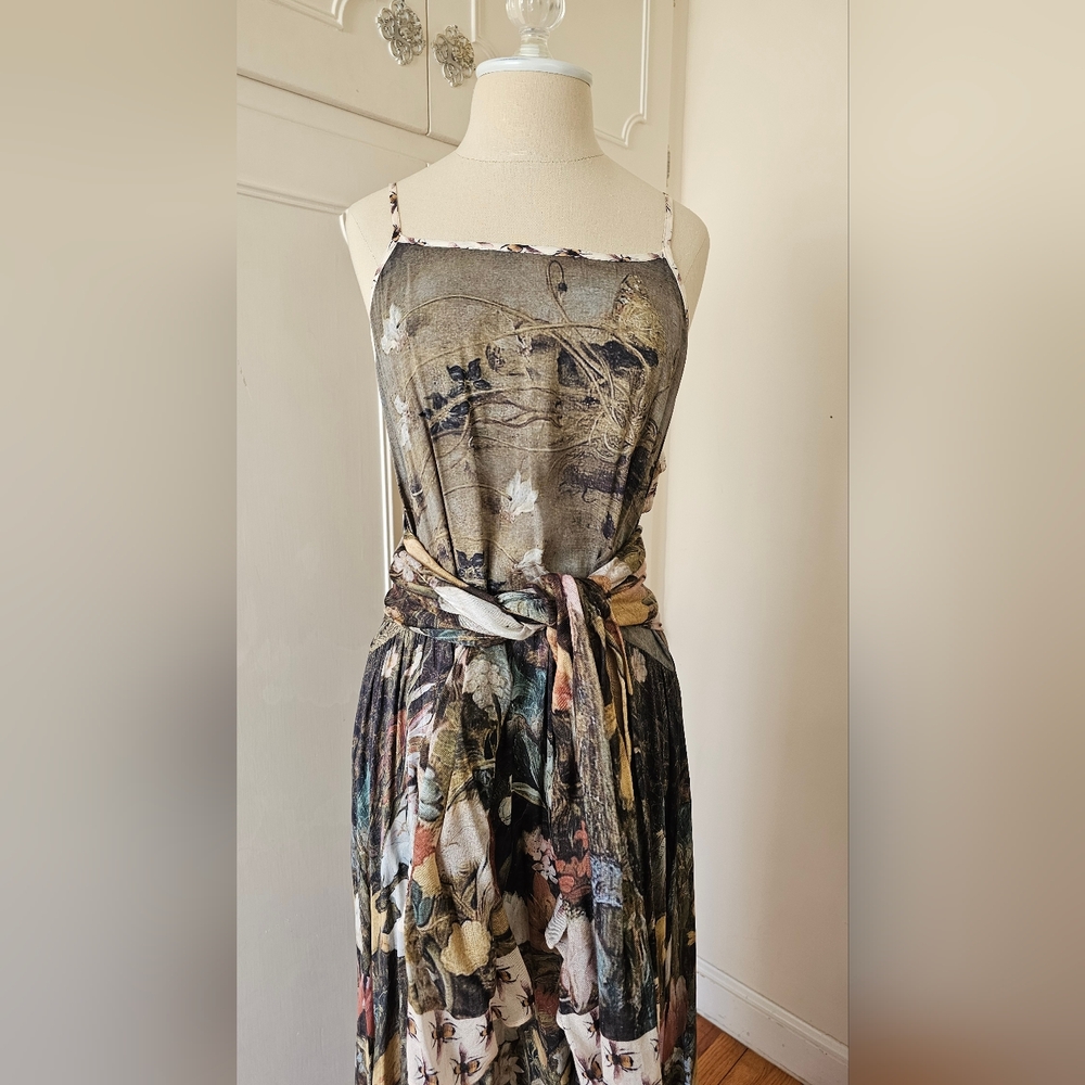 Market of Stars I Dream in Flowers Bohéme Slip Dress and Scarf Size S/M - Picture 11 of 16